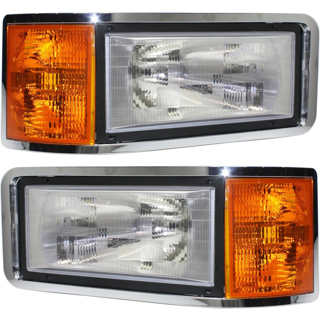 1991-2007 Mack CH & CL Headlights - Halogen, Left & Right, w/ Bulbs (25163253)