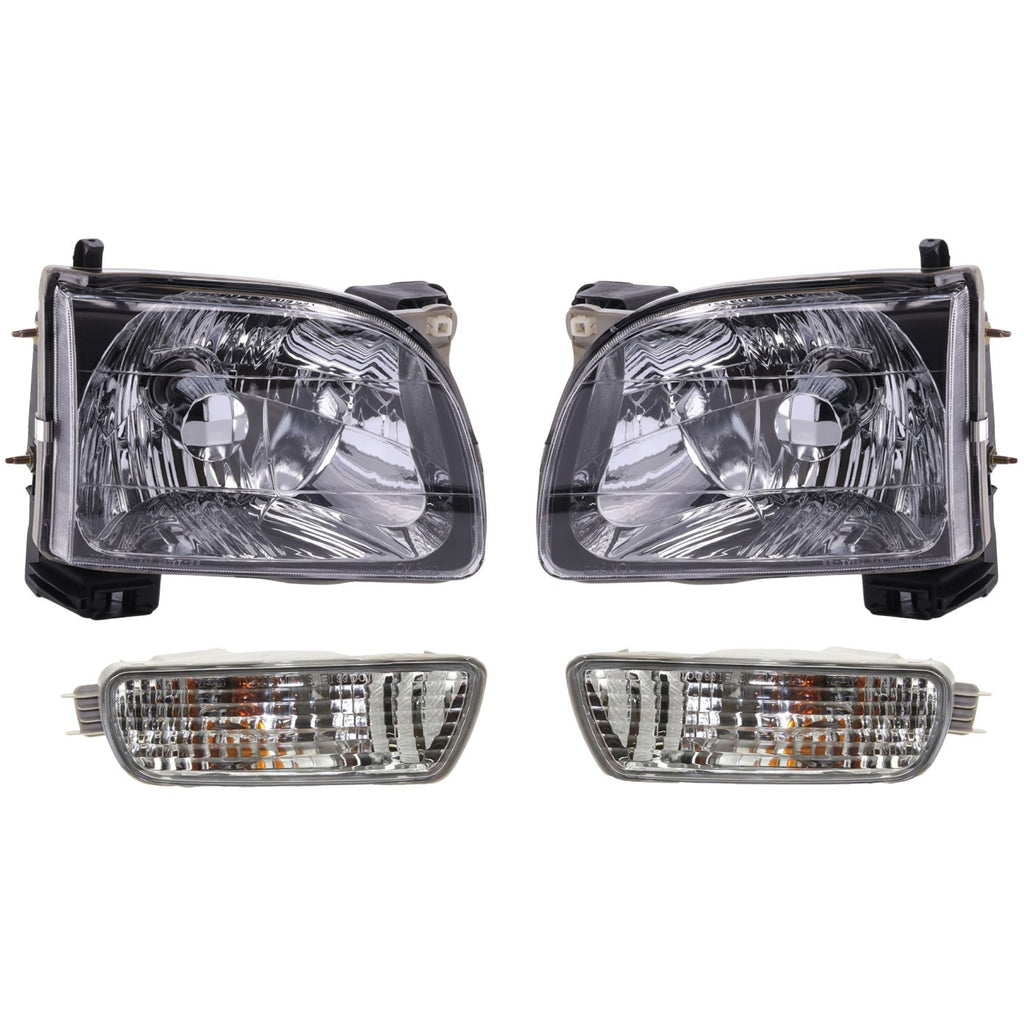 2001-2004 Toyota Tacoma Headlights - Left & Right, 4-Piece (8111004110)