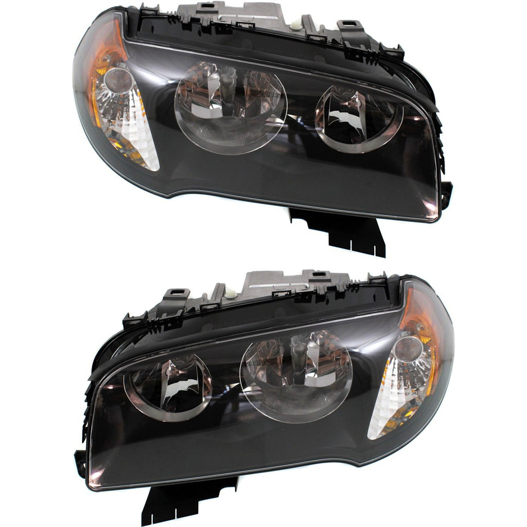 2004-2006 BMW X3 Headlights - Halogen, Driver & Passenger Side, w/ Bulbs (63123418424)