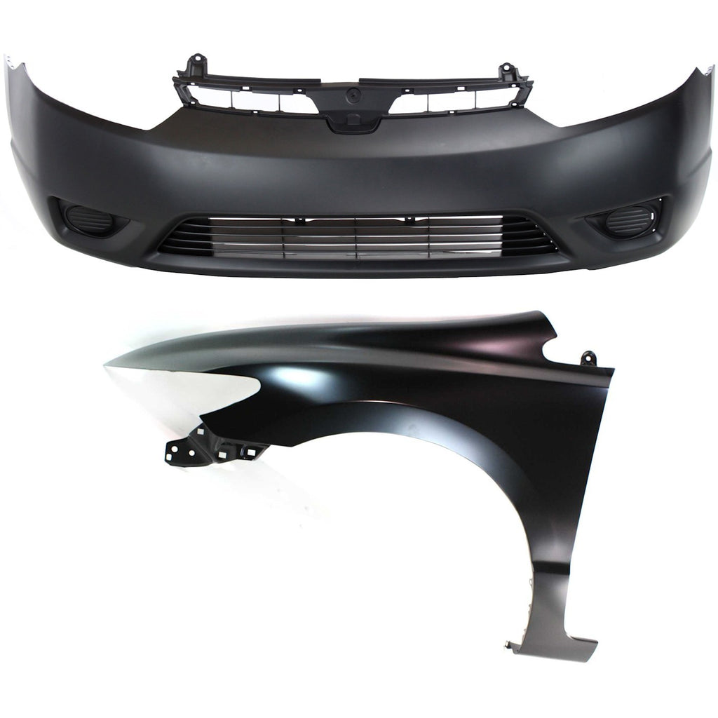 2006-2008 Honda Civic Bumper Cover - Front, Coupe (04711SVAA90ZZ)