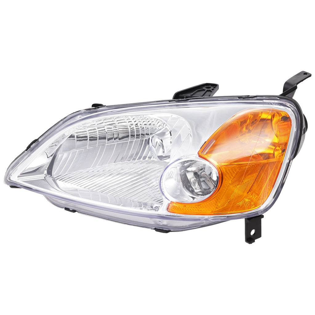 2001-2003 Honda Civic Headlight - Halogen, Left, w/ Bulbs (33151S5AA01PFM)