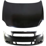 Hood Panel Bumper Cover Kit For 2005-2010 Scion tC Base Spec Primed Steel