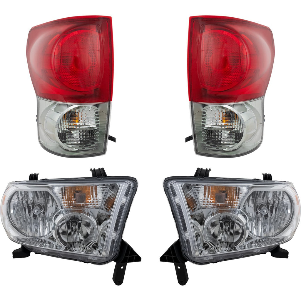 2007-2009 Toyota Tundra Headlights - Halogen, Left & Right, Assembly (811100C051)