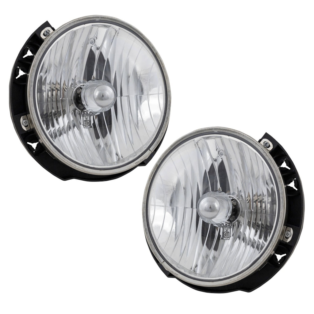 2007-2018 Jeep Wrangler & Wrangler JK Headlights - Halogen, Left & Right, w/ Bulbs (55078149AD)