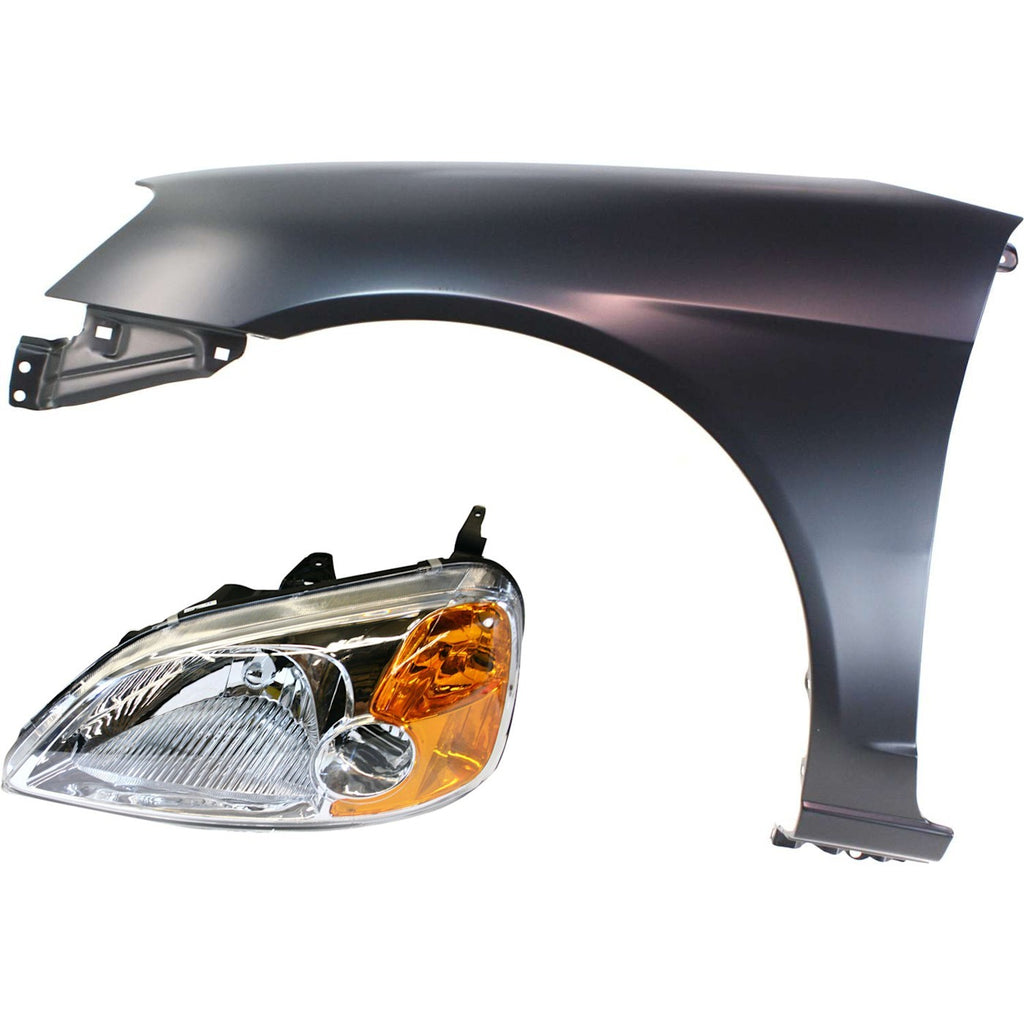 2001-2003 Honda Civic Fender - Left, Primed (33151S5PA01)