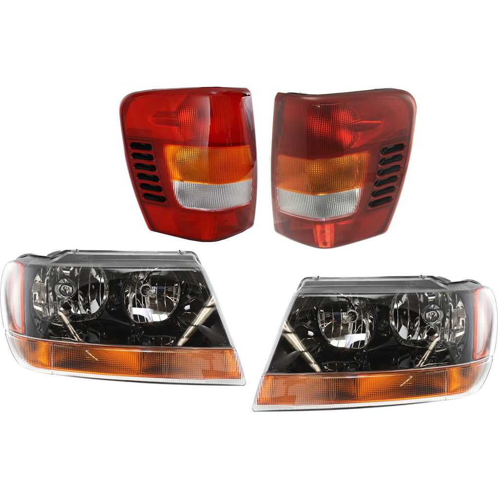 1999-2002 Jeep Grand Cherokee Headlights - Left & Right (5103400AA)