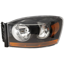 Load image into Gallery viewer, 2006-2009 Dodge Ram 1500, Ram 2500 &amp; Ram 3500 Headlight - Left, Black Housing, w/ Bulbs (55372815ABPFM)