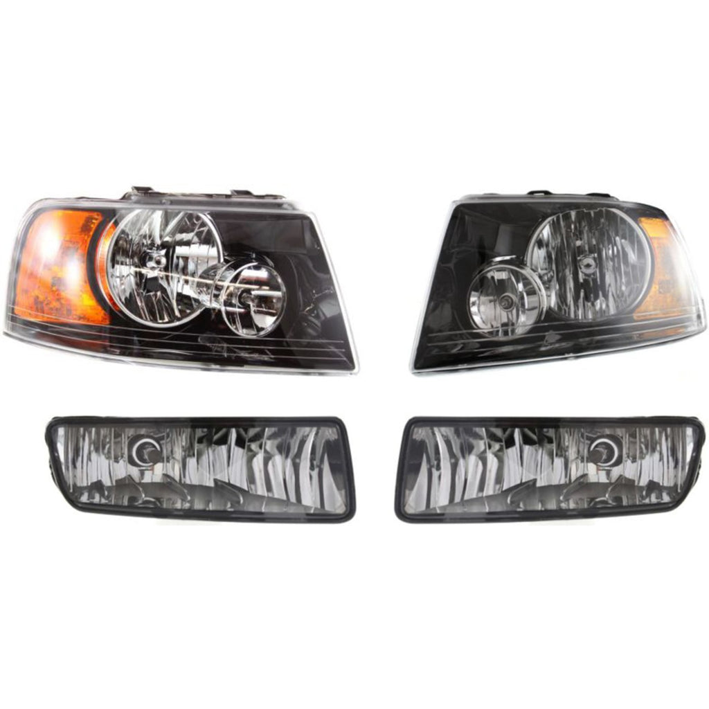 2004-2006 Ford Expedition Headlights - Left & Right, 4-Piece (6L1Z13008CA)