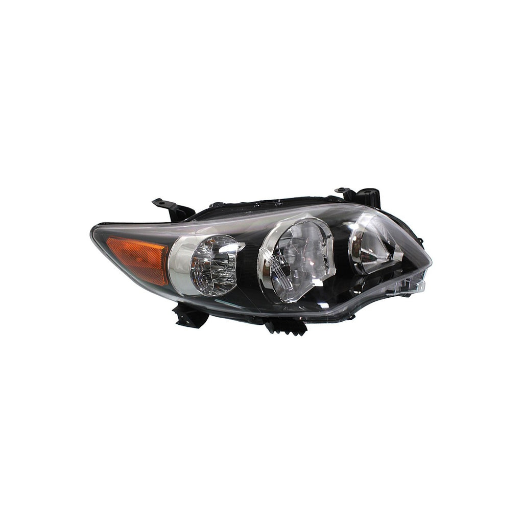 2011-2013 Toyota Corolla Headlights - Left & Right, Black Housing (8111002B60)
