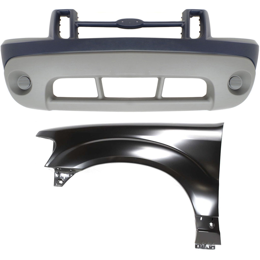 2001-2003 Ford Explorer Sport & Explorer Sport Trac Bumper Cover - Front, Left (1L5Z17D957FAA)
