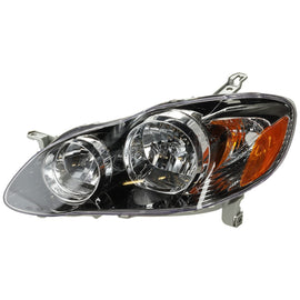 2005-2008 Toyota Corolla Headlight - Left, Black Housing, w/ Bulbs (8115002360)