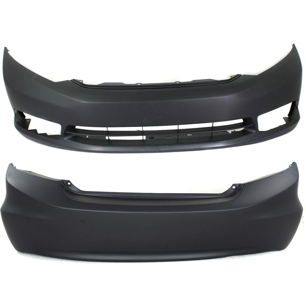 2012 Honda Civic Bumper Covers - Front & Rear, Primed, Sedan (04711TR3A80ZZ)