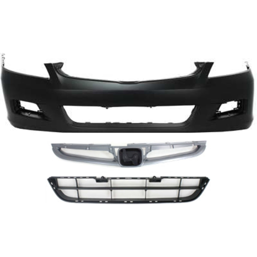 2006-2007 Honda Accord Bumper Cover - Front, Primed, Sedan (04711SDLA90ZZ)
