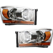Load image into Gallery viewer, 2006-2009 Dodge Ram 1500 &amp; Ram 2500 &amp; Ram 3500 Headlight - Left &amp; Right, w/ Bulbs, Chrome