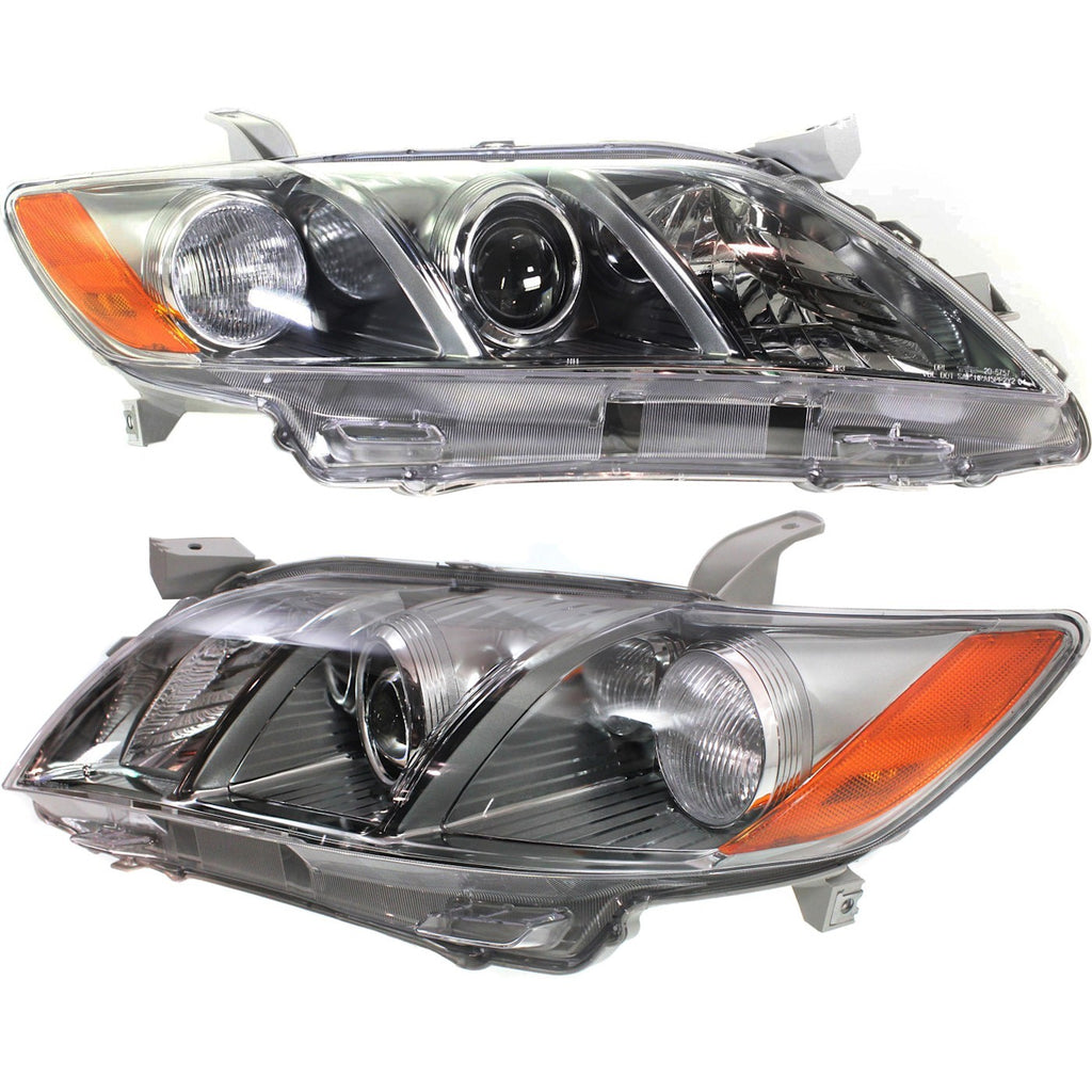 2007-2009 Toyota Camry Headlights - Left & Right, Chrome (8117006212)