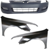 Front Fender Kit For 2003-2005 Honda Accord Primed Steel Coupe with Bumper Cover