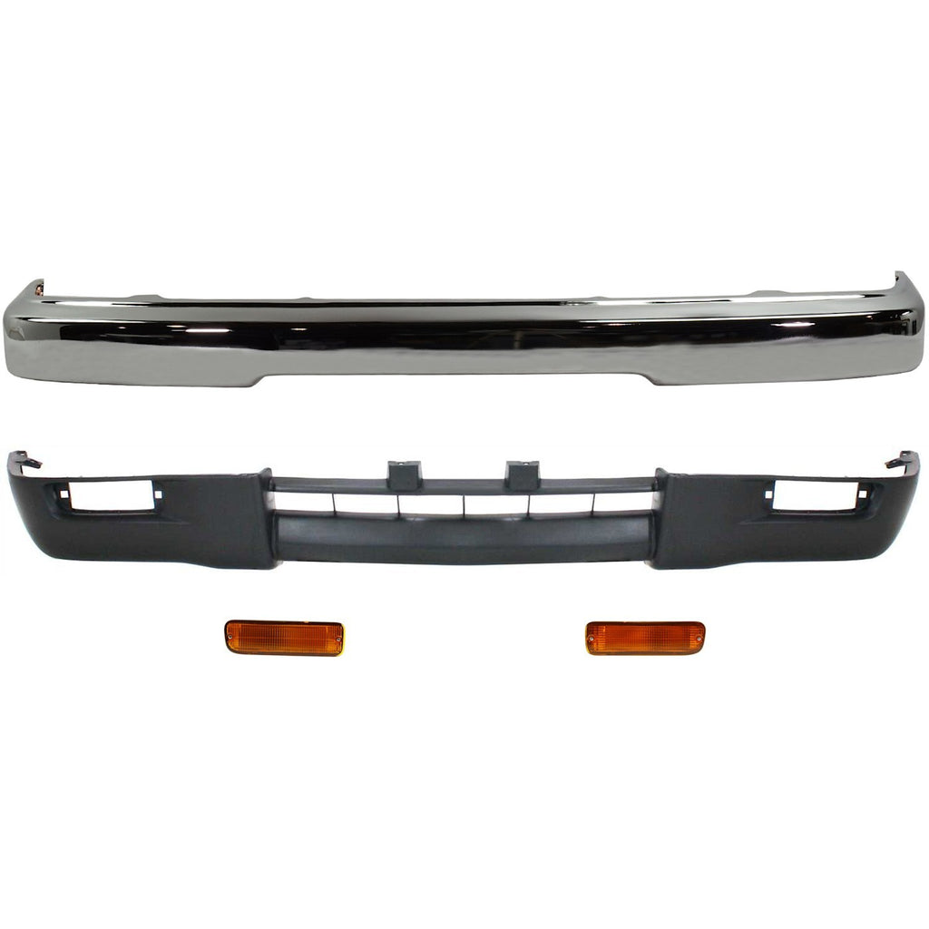 1995-1997 Toyota Tacoma Bumper - Front, Chrome, 4WD (5210104080)