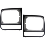 Headlight Door Set For 1997-01 Jeep Cherokee Parking Light Hole LH and RH Black