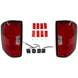LED Tail Light Set fits 2014-2016 Chevrolet Silverado 1500 w/ bulbs Chrome & Red