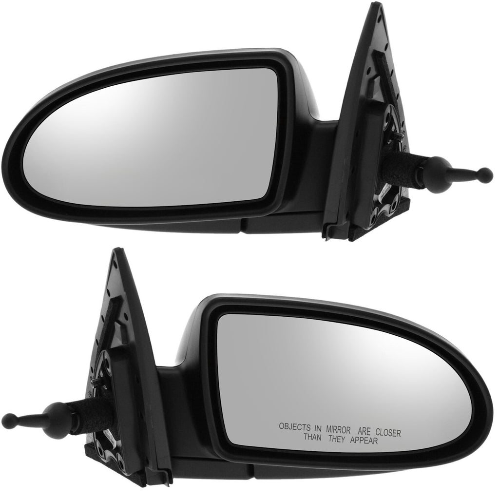 Kool Vue 2006-2009 Hyundai Accent Mirrors - Left & Right, Textured Black, Sedan (876101E010)