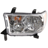 Headlight For 2007-2013 Toyota Tundra Left Clear Lens Halogen With Bulb CAPA