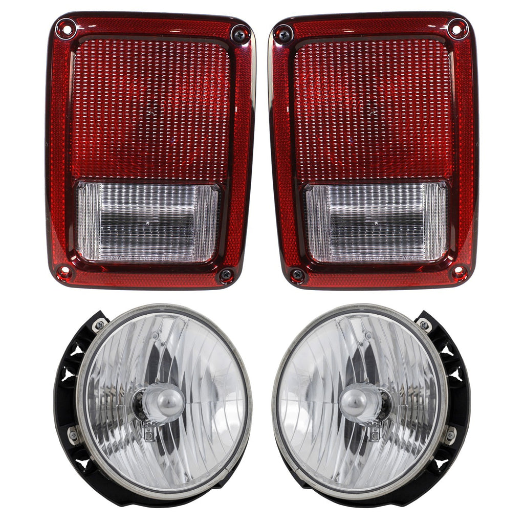 2007-2018 Jeep Wrangler & Wrangler JK Tail Lights - Driver & Passenger Side (55077890AH)