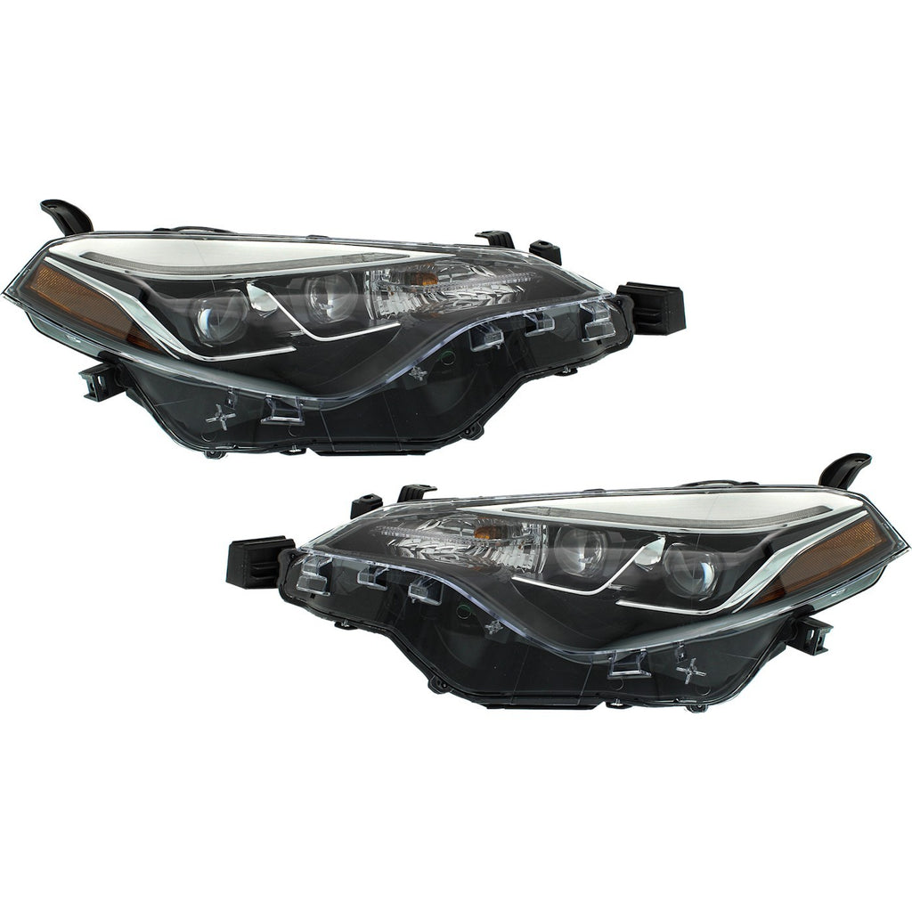 2017-2019 Toyota Corolla Headlights - Halogen, Driver & Passenger Side (8111002M90)