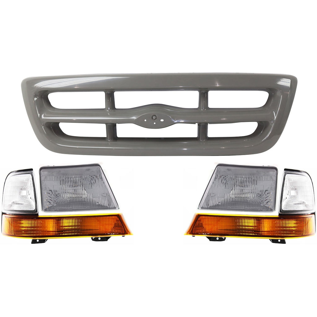 1998-2000 Ford Ranger Grilles - Left & Right, 2WD (F87Z13008EB)