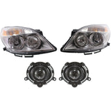 Headlight Kit For 2007-2009 Saturn Aura Driver and Passenger Side Clear Lens