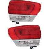 Halogen Tail Light Set For 2014-2017 Jeep Grand Cherokee Outer w/Bulbs 2Pcs CAPA