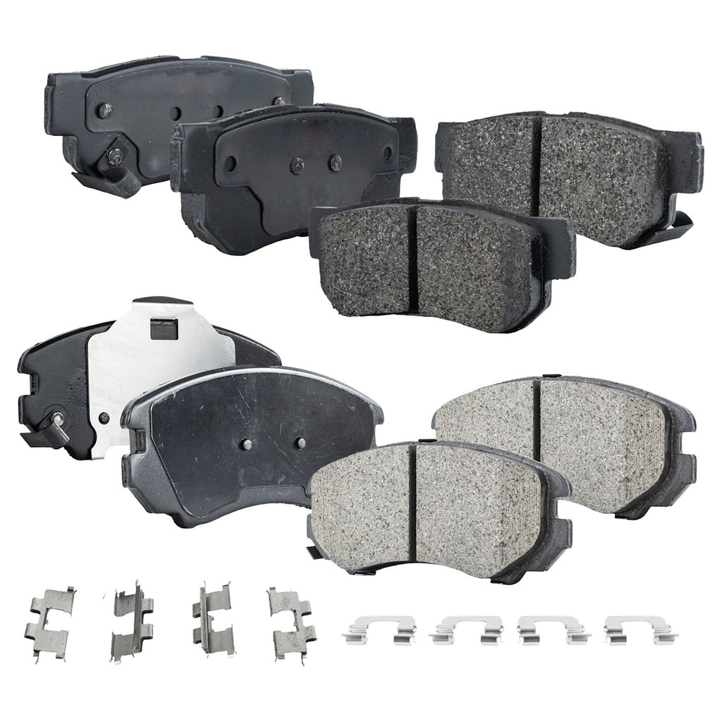 2003-2010 Hyundai Elantra, Hyundai Sonata & Kia Optima Brake Pads - Front & Rear, FWD (581012CA10)