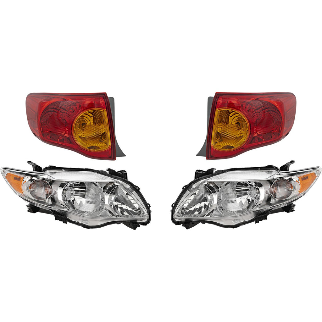 2009-2010 Toyota Corolla Headlights - Driver & Passenger Side (8111002670)