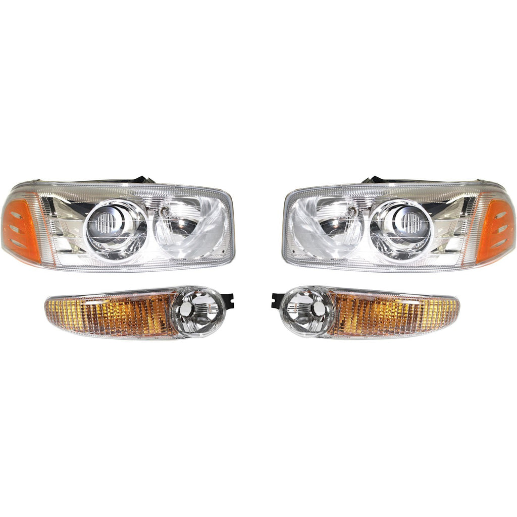 2001-2007 GMC Headlights - Halogen, Left & Right (15218078)