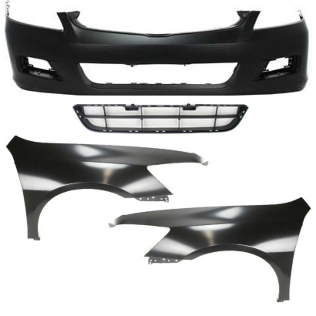 2006-2007 Honda Accord Bumper Cover - Front, Sedan (04711SDLA90ZZ)