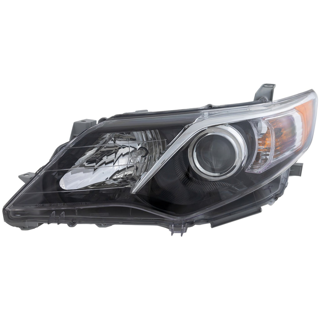 2012-2014 Toyota Camry Headlight - Left, Black Housing, w/ Bulbs (8115006800)