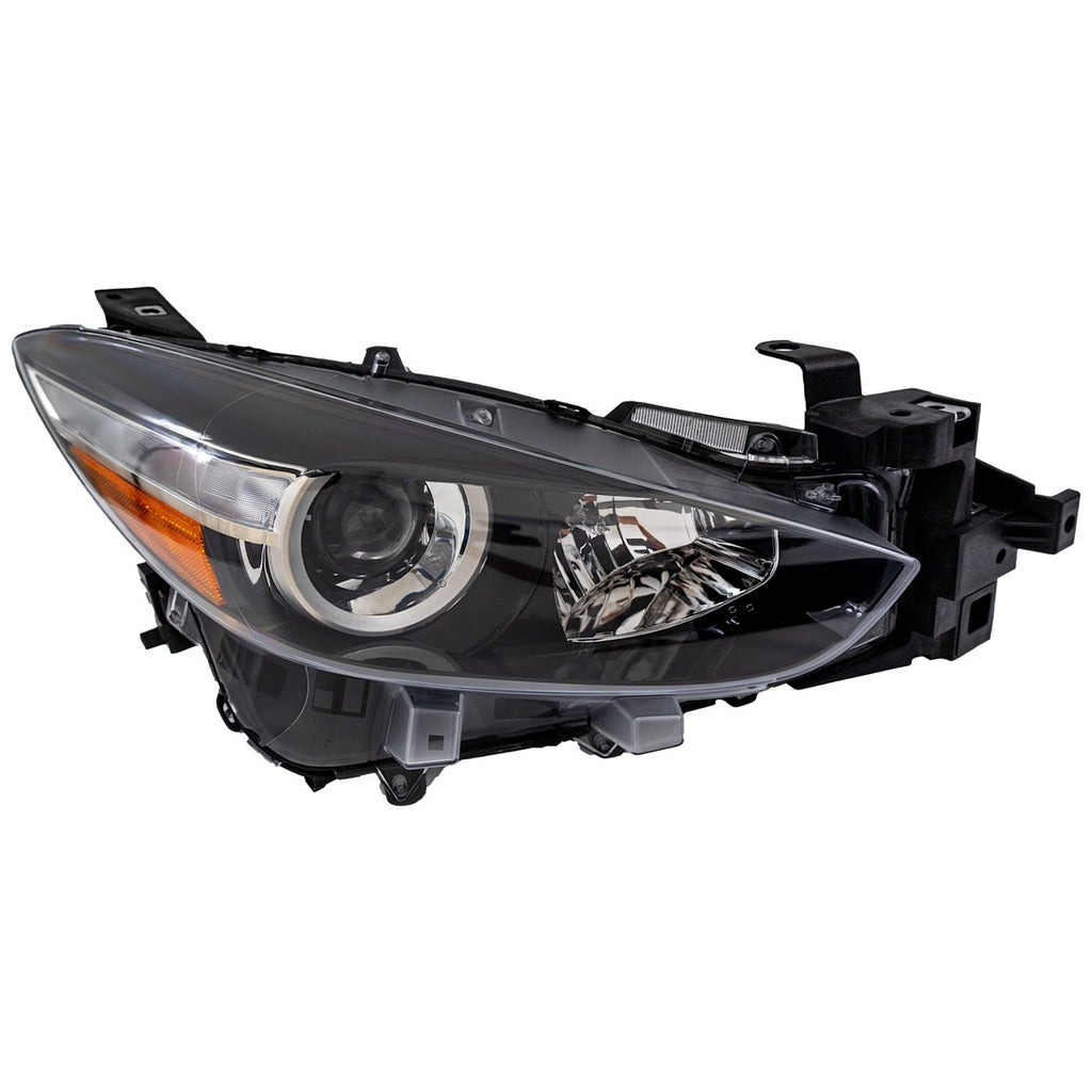 2017-2018 Mazda 3 & 3 Sport Headlight - Halogen, Passenger Side, w/ Bulbs (BACS510K0DPFM)