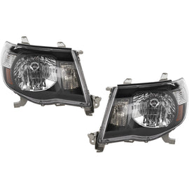 2005-2011 Toyota Tacoma Headlights - Left & Right, Black Bezel (16589713)