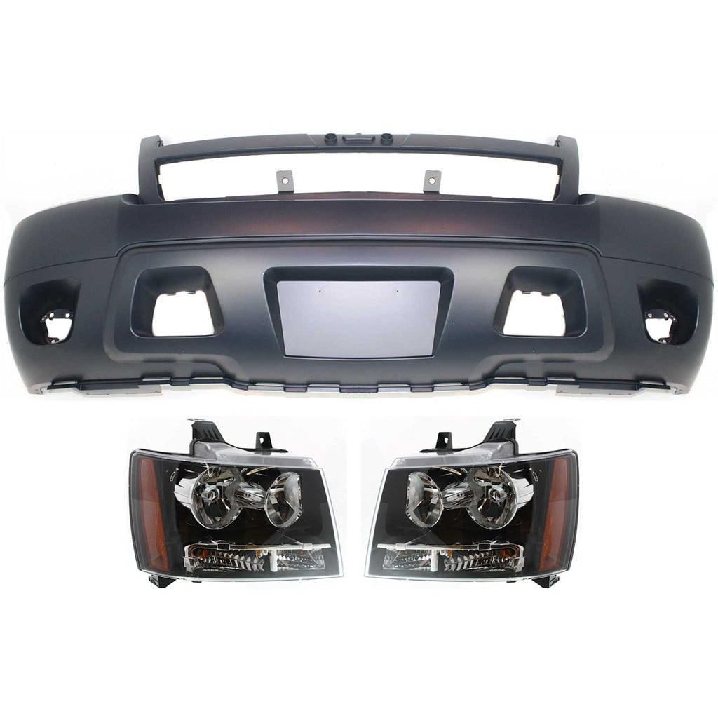 2007-2014 Chevrolet Headlights - Halogen, Left & Right, 3-Piece (22853026)