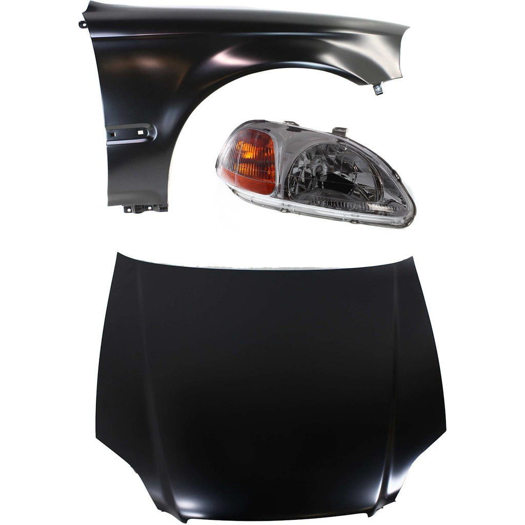 1996-1998 Honda Civic Fender - 3-Piece (60100S04010ZZ)