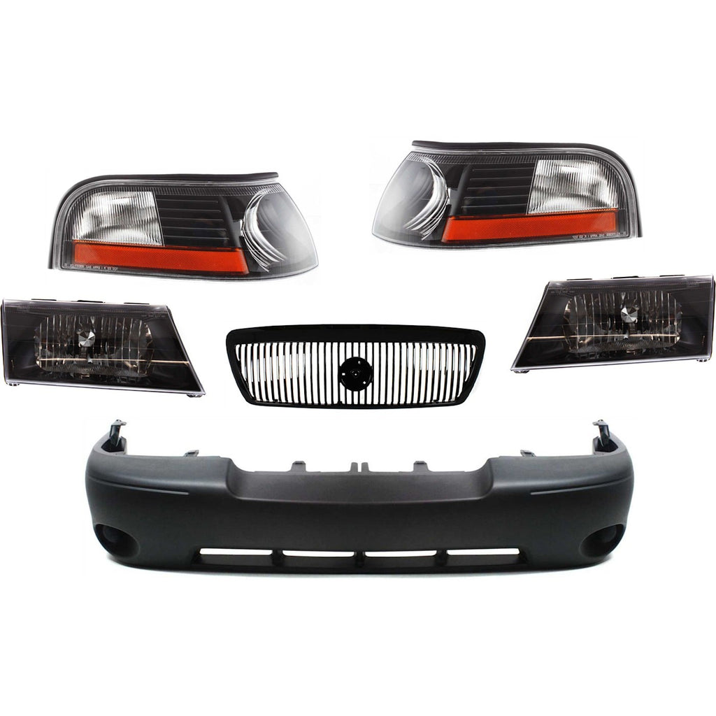 2003-2004 Mercury Marauder Bumper Cover - Front, Primed, Sedan (3W3Z17D957AAA)