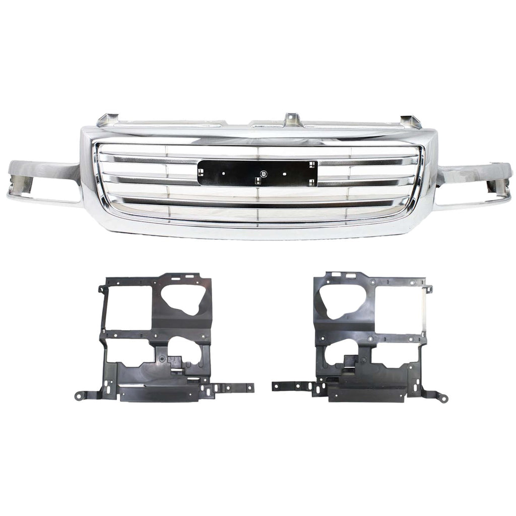 2003-2007 GMC Sierra 1500, Sierra 1500 Classic & Sierra 2500 Grille - Chrome (19130791PFM)