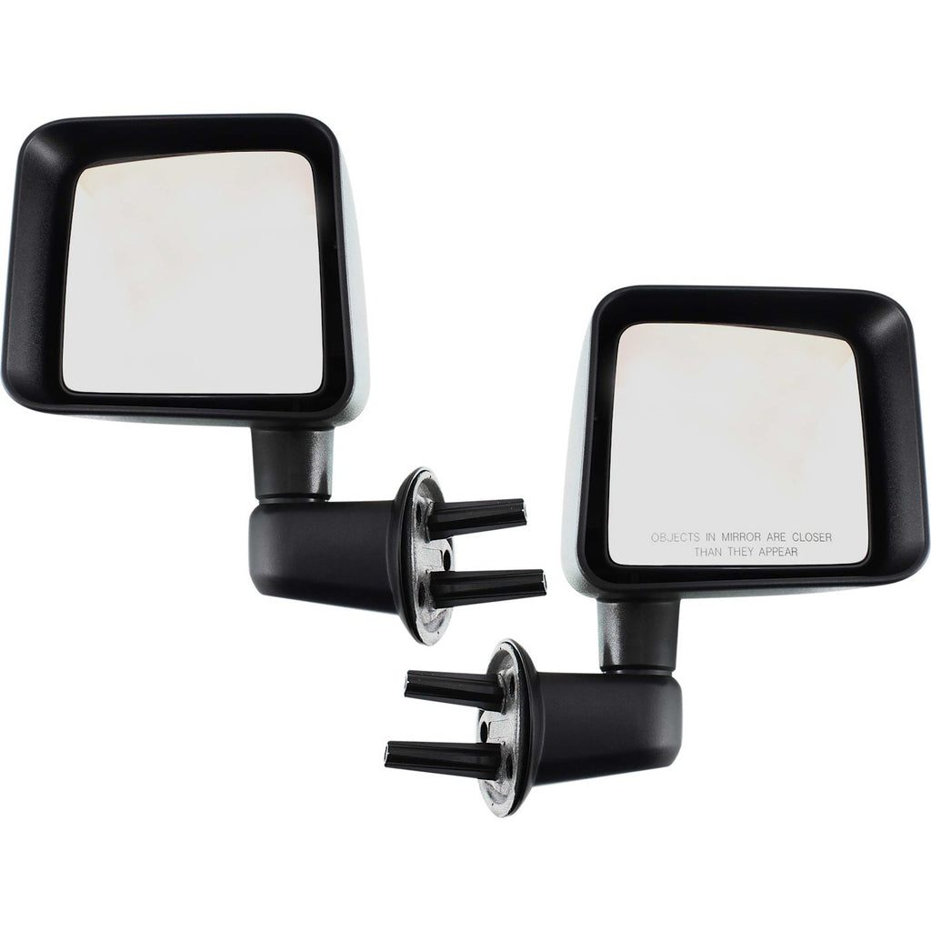 Kool Vue 2007-2018 Jeep Wrangler & Wrangler JK Mirrors - Left & Right, Textured Black (55077966AC)