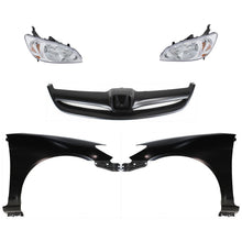 Load image into Gallery viewer, 2004-2005 Honda Civic Grilles - Halogen, Left &amp; Right, Black (33151S5AA51)