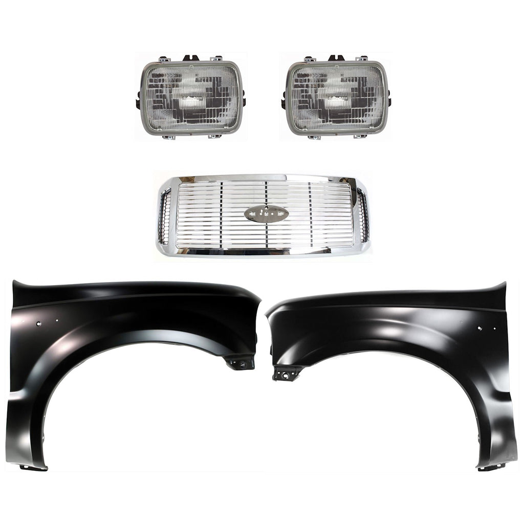 2006-2007 Ford F-250 Super Duty & F-350 Super Duty Grilles - Halogen, Left & Right (6C3Z8200AAA)