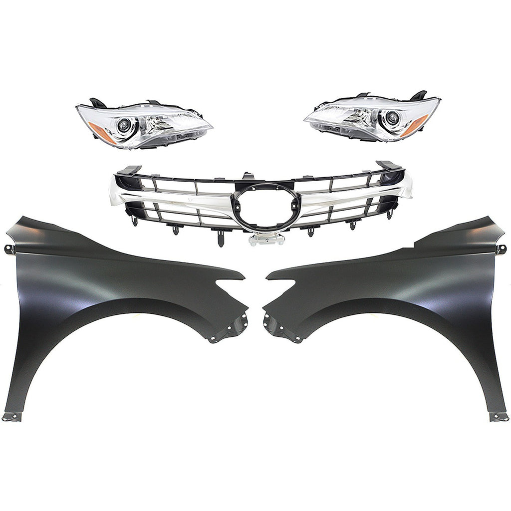 2015-2017 Toyota Camry Grilles - Halogen, Left & Right, Chrome (8111006860)