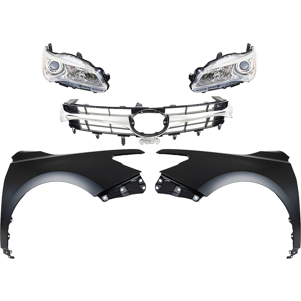 2015-2017 Toyota Camry Grilles - Left & Right, Chrome, CAPA Certified (5310106411)