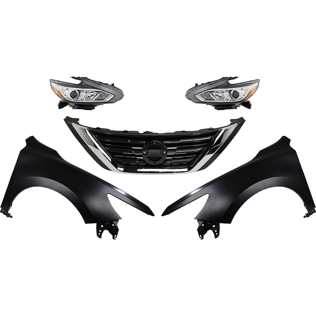 2016-2018 Nissan Altima Headlights - Halogen, Left & Right, w/ Bulbs (260609HS9A)
