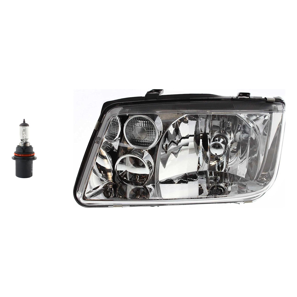 1999-2002 Volkswagen Jetta Headlight - Halogen, Left, w/ Bulbs (17154427)