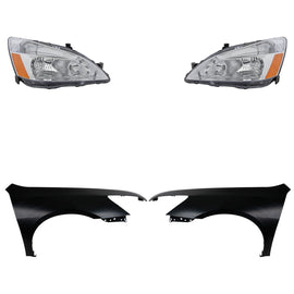 2003-2007 Honda Accord Headlights - Halogen, Left & Right, Assembly (33101SDAA01PFM)
