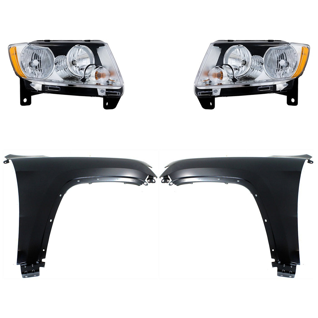 2011-2013 Jeep Grand Cherokee Fenders - Left & Right, CAPA Certified, Assembly (55079378AF)